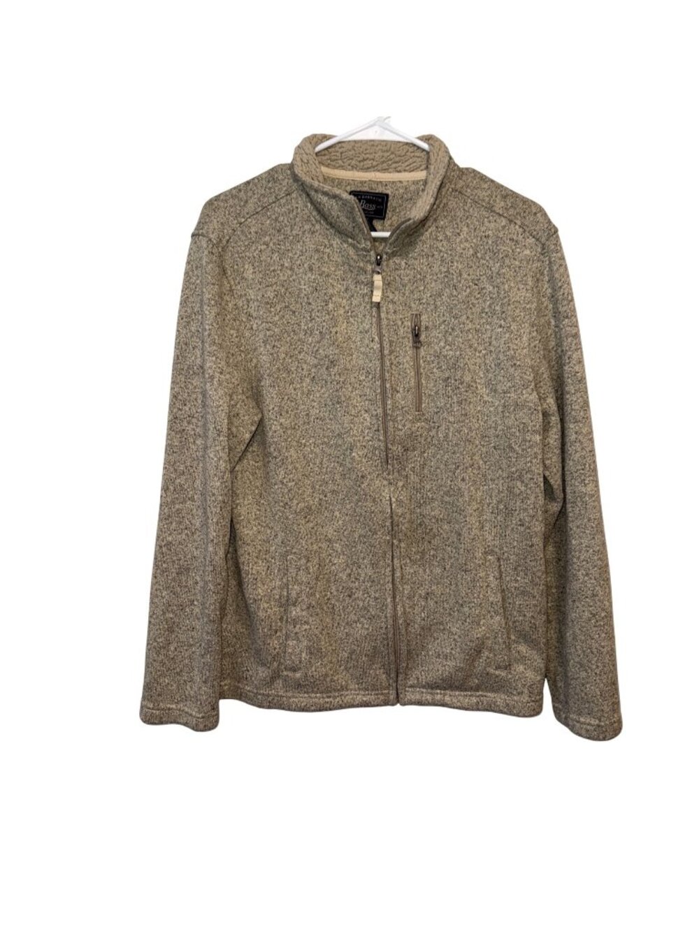 G.H. Bass & Co. Mens Beige Full-Zip Sherpa-Lined Jacket M Polyester Stylish Warm